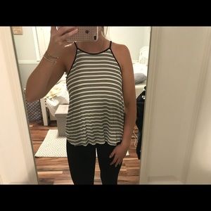 Black and White Striped Tanktop